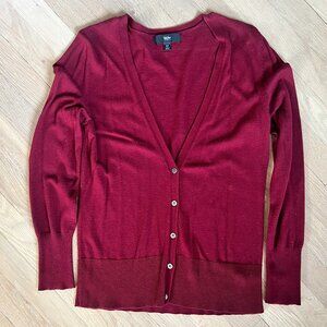 Mossimo Womens V-Neck Sweater Cardigan Red Sz M